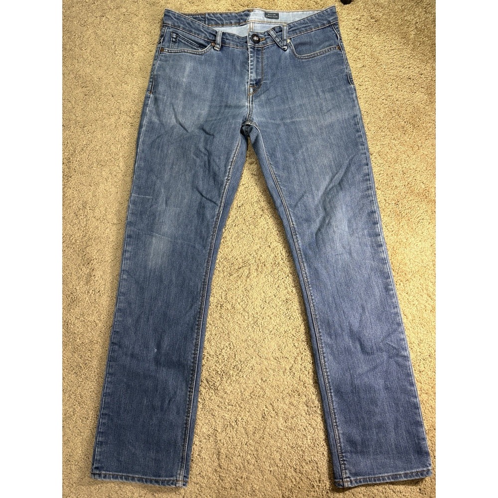 Volcom Solver Modern Straight Jean Men 32‎ Blue Denim Skater Y2K